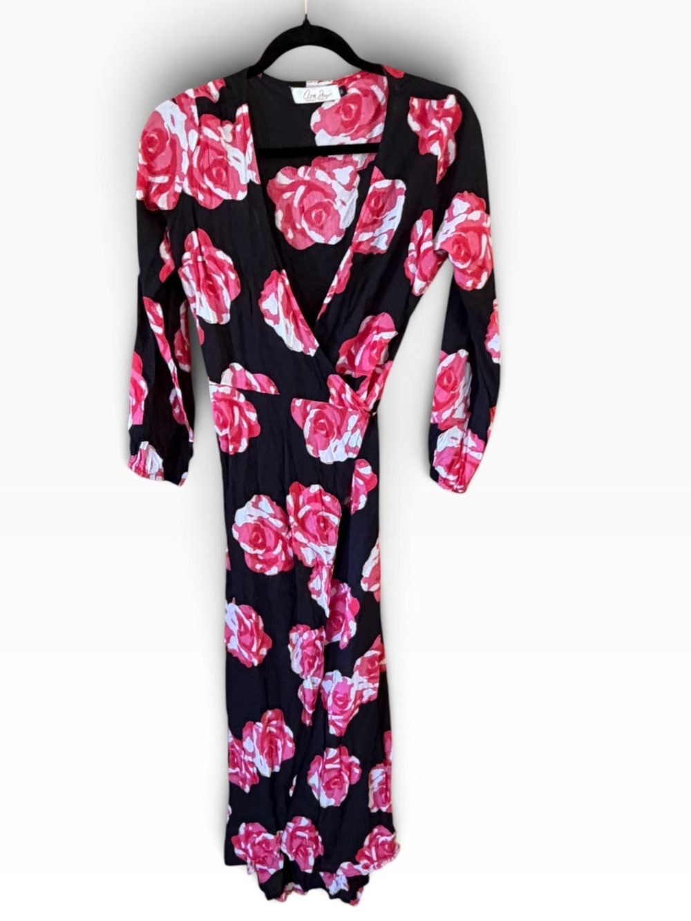 Ava Sky Dress Marley Red Roses Wrap Dress XS
